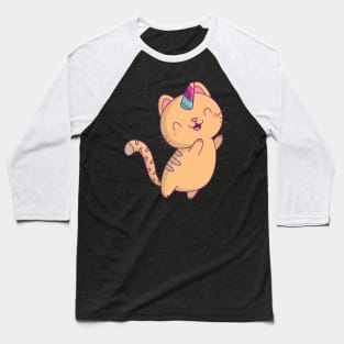 Cute Kitten Unicorn Baseball T-Shirt